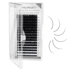 NAGARAKU Premium Classic Synthetics 16 Rows Tray 7-15mm False Eyelash Extensions - Curl C-5