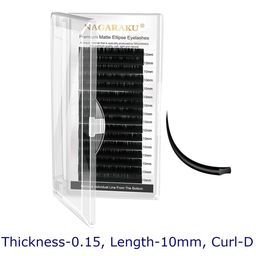 NAGARAKU Matte Flat Ellipse Eyelashes Maquiagem Split Tips Ellipse Shaped Lashes Curl-D-8