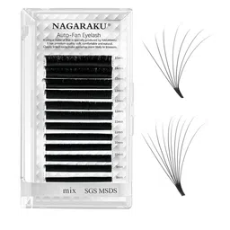 NAGARAKU Black Easy Fanning 12 Rows Mega Volume Eyelash Extension - Curl D Mix-17