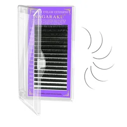 NAGARAKU Premium Classic Matte Black 16 Rows Synthetic Eyelash Extensions - Curl C-13