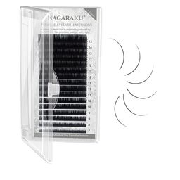 NAGARAKU Premium Classic Synthetics 16 Rows Tray 7-15mm False Eyelash Extensions - Curl B-6