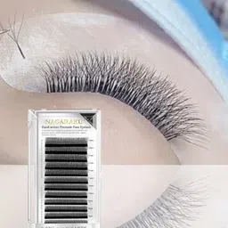 NAGARAKU W 4D Volume Premade Cluster 12 Rows Eyelash Extension - Curl C - 0.07/11-26