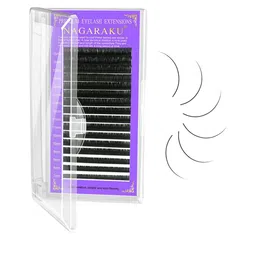 NAGARAKU Individual Premium Classic Matte Synthetic 16 Rows Eyelash Extensions - Curl D-45