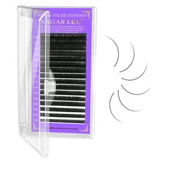NAGARAKU Premium Classic Matte Black 16 Rows Eyelash Extensions - Curl J 0.15/10-19