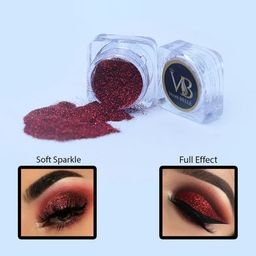 Veoni BELLE Set of 3 Professional Cosmetics Glitter Eyeshadow - Rose Gold+Red+Pure Gold-15