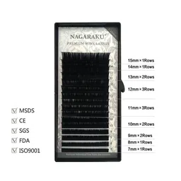 NAGARAKU Premium Classic 16 Rows Tray 7-15mm False Eyelash Extensions - Curl-C 0.10-54