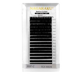 NAGARAKU Laser Beehive Longer Lasting 16 Rows Eyelash Extension - Curl C - 0.07/15-14