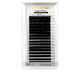 NAGARAKU Laser Beehive Longer Lasting 16 Rows Eyelash Extension - Curl D - 0.12/14-11