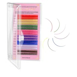 NAGARAKU Set Of 8 Colors Rainbow False Eyelash Extensions - Curl C 11/0.12-30