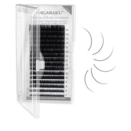 NAGARAKU Premium Classic 16 Rows Tray 7-15mm False Eyelash Extensions - Curl-D 0.25-10