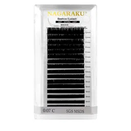 NAGARAKU Women Laser Beehive Longer Lasting 16 Rows Eyelash Extension - Curl C-18