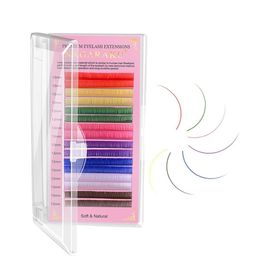 NAGARAKU 8 Colors Rainbow False Eyelash Extensions - Curl B 13/0.12-51