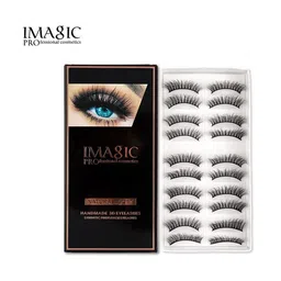 IMAGIC 10 Pairs Black Natural & Soft Handmade 3D False Eyelashes - L11-10