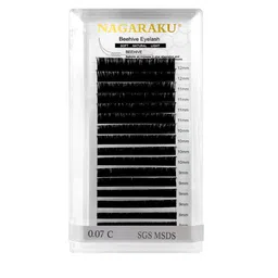 NAGARAKU Laser Beehive Longer Lasting 16 Rows Eyelash Extension - Curl C - 0.07/11-17