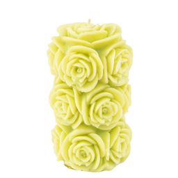 Sitara Crafts Green Textured Rose Shape Designer Pillar Candle-19