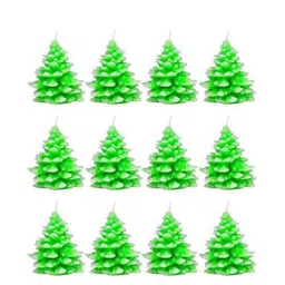 Sitara Crafts Green 12 Pieces Christmas Tree Shaped Candles-image-38