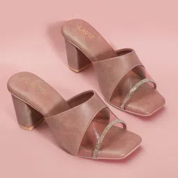 Lavie Embellished Open Toe Block Heels-30