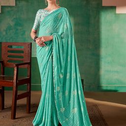 Saree mall Ethnic Motifs Printed Poly Georgette Sarees-image-97