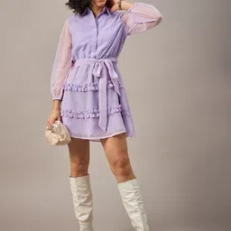 The Roadster Lifestyle Co Collared Full Sleeve Dresses-image-28