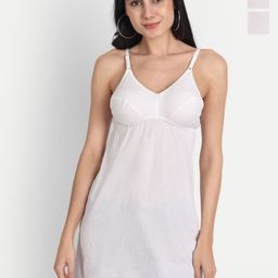 Aimly Pack Of 3 Cotton Bra Cum Long Camisoles-image-53