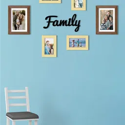 Art Street Set Of 6 Brown & Beige Solid Individual Wall Photo Frames-1