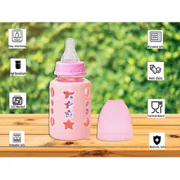 The Little Lookers Borosilicate Glass Feeding Bottle with Flow Control-29