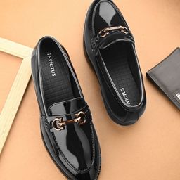 INVICTUS Men Patent Leather Formal Horsebit Loafers-image-48