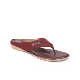 Liberty Red Embellished PU Wedge Sandals-0