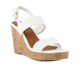 London Rag White PU Wedge Sandals with Buckles-picture-17
