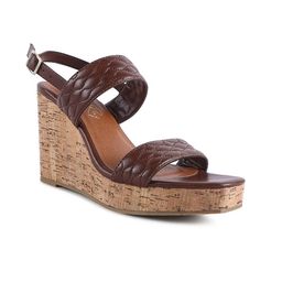 London Rag Women Brown & Tan PU Quilted High Wedge Heels with Buckles-image-64