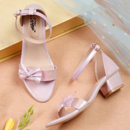 Tiny Bugs Girls Bow Detail Block Heels-16