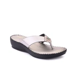 VALIOSAA Grey Embellished Comfort Sandals-10