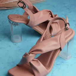 JM Looks Twisted Strap Block Heels-7