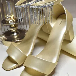 SHRIVAS BY ARCHITA MEHTA Embellished Open Toe Block Heels-55