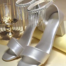 SHRIVAS BY ARCHITA MEHTA Embellished Open Toe Block Heels-4