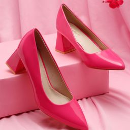 Flat n Heels Pointed Toe Block Pumps-28