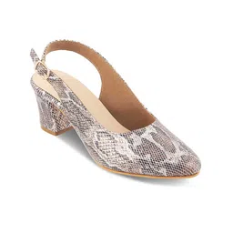 Tresmode Snump Printed Block Heel Pumps-31