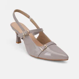 Lavie Textured Slim Heeled Pumps with Buckles-picture-32