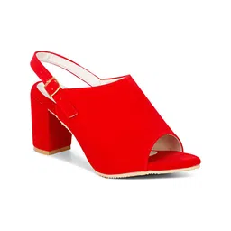 Misto Suede Peep Toes Block heels-17