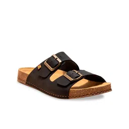 El Naturalista Women Leather Flatform Sandals with Buckles-13