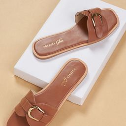 Forever Glam by Pantaloons Women Tan Open Toe Flats with Buckles-picture-16
