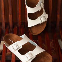 Lavie Buckle Detail Open Toe Flats-14