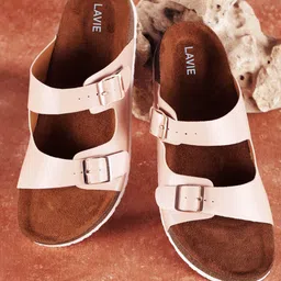 Lavie Women Colourblocked Open Toe Flats with Buckles-image-15