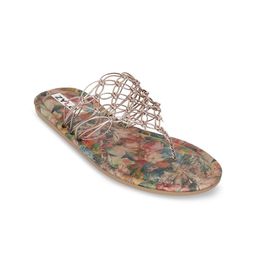 Zyla Women Rose Gold Open Toe Flats-34