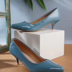 ELLE Women Solid Kitten Pumps-33