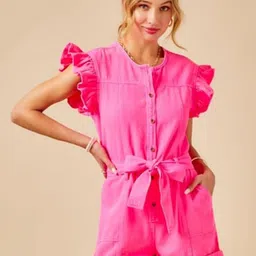 StyleCast Pink Basic Playsuit with Ruffles-picture-22