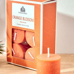 Home Centre Orange 6 pieces Mandarin Scented Votive Tea Light Candles-38