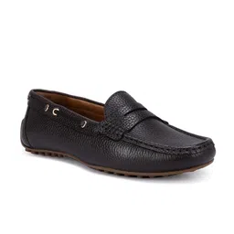 ROSSO BRUNELLO Women Textured Leather Penny Driving Shoes-image-41