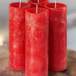 Aromatic Fables 4 Pieces Red Rose Scented Pillar Candles-image-52