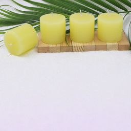 atorakushon Yellow 4-Pieces Lemon Scented Pillar Candles-image-24